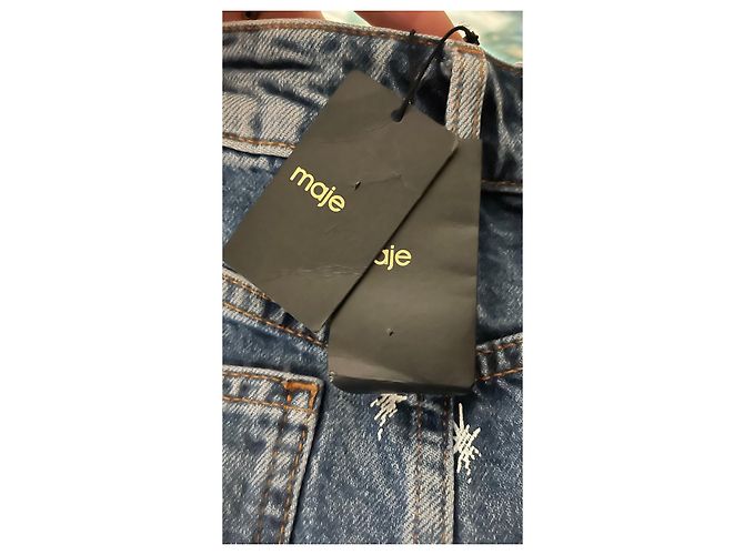 Gonna in denim Maje azzurra Blu chiaro - vista 7