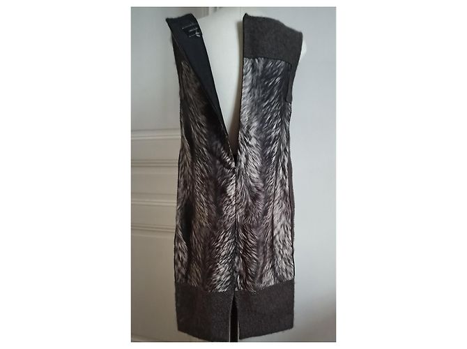 Vestido Longchamp de Seda y Mohair con Estampado Animal Marrón Marrón oscuro - vista 5