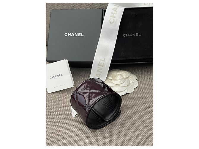 Bracciale Chanel CC in vernice nera Nero - vista 4