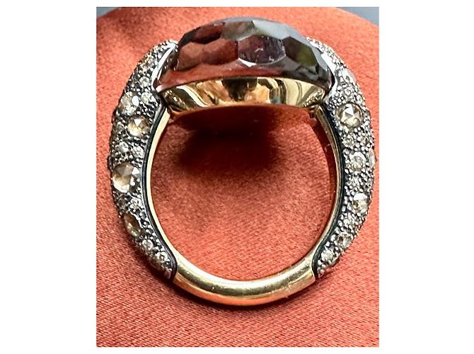 Anello Pomellato Tango in oro rosa e quarzo fumé Marrone - vista 10