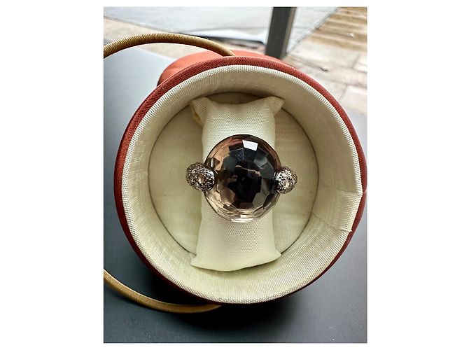 Anello Pomellato Tango in oro rosa e quarzo fumé Marrone - vista 4