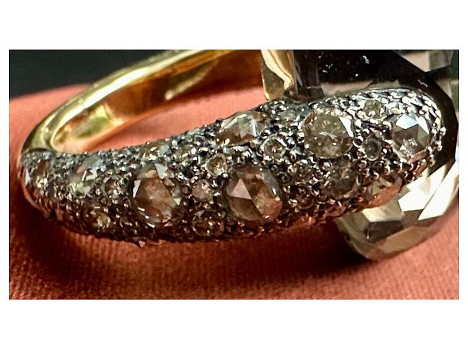 Anello Pomellato Tango in oro rosa e quarzo fumé Marrone - vista 5