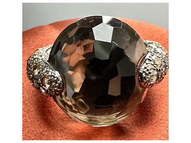 Anello Pomellato Tango in oro rosa e quarzo fumé Marrone - vista 8