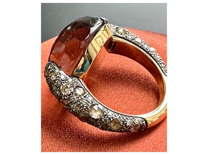 Anello Pomellato Tango in oro rosa e quarzo fumé Marrone - vista 9