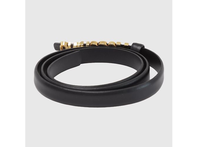 Moschino Ceinture noire à logo - vue 2