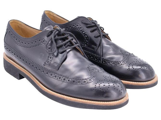 Oxford stringata Tod's in pelle nera - vista 2