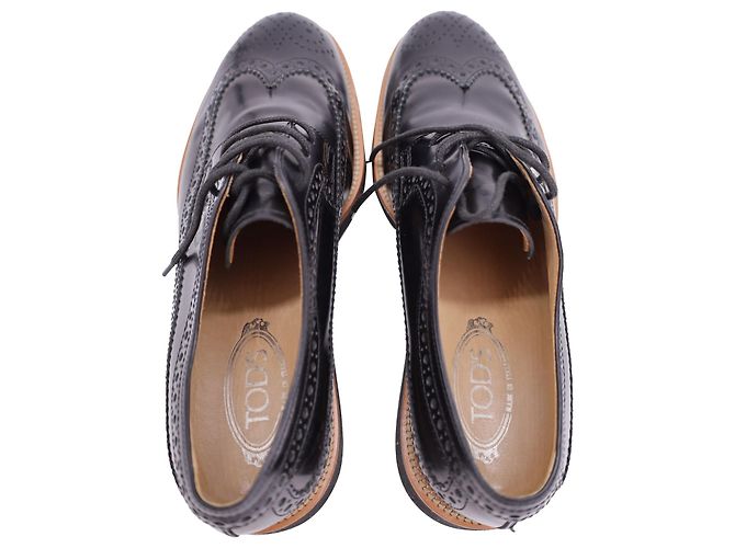 Oxford stringata Tod's in pelle nera - vista 7