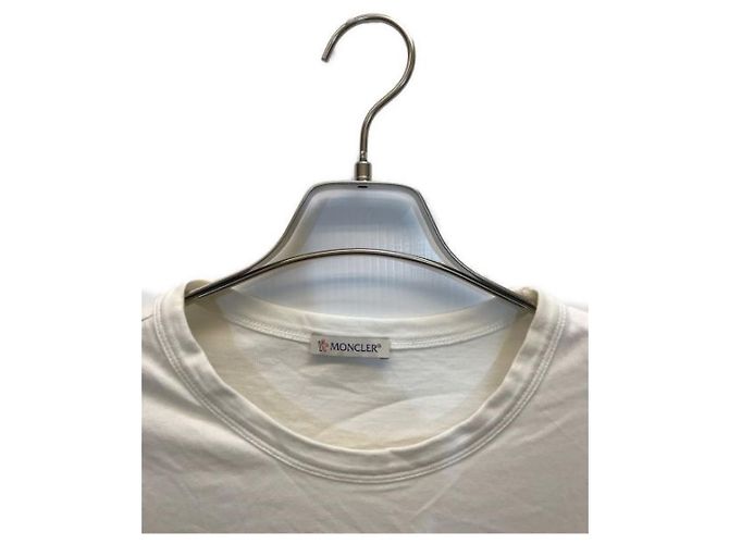 T-shirt Moncler Maglia stampata bianca e rossa cotone Bianco Rosso - vista 3