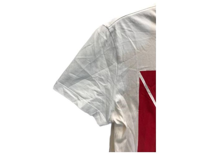 T-shirt Moncler Maglia stampata bianca e rossa cotone Bianco Rosso - vista 4