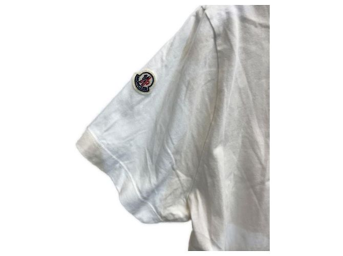 T-shirt Moncler Maglia stampata bianca e rossa cotone Bianco Rosso - vista 5