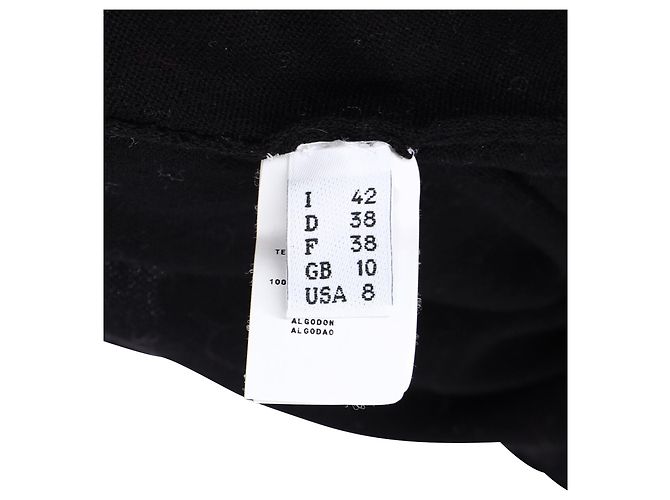 Vestido sin mangas con ribete de encaje Moschino en algodón negro - vista 5