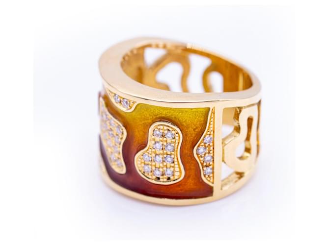 Autre Marque Anello d'oro, diamanti e smalti - vista 3