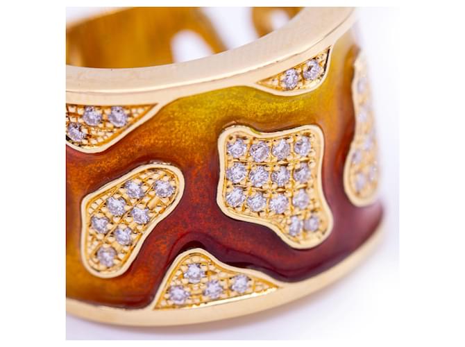 Autre Marque Anello d'oro, diamanti e smalti - vista 4