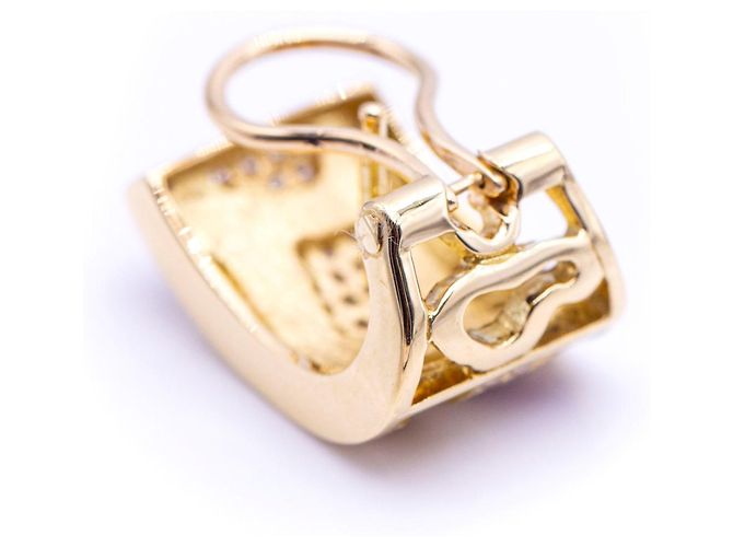 Autre Marque Orecchini in oro giallo con diamanti e smalto. D'oro - vista 3