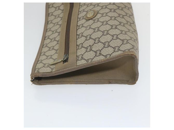 GUCCI GG PLUS Canvas Clutch Bag PVC Leder 2Set Beige Auth ti1279 - Ansicht 15