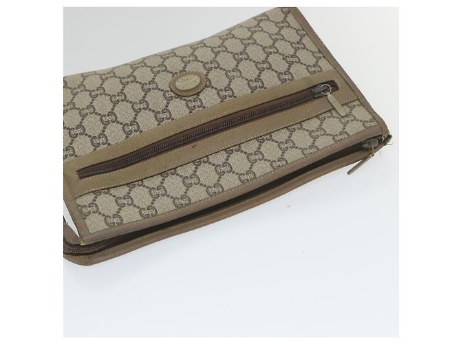 GUCCI GG PLUS Canvas Clutch Bag PVC Leder 2Set Beige Auth ti1279 - Ansicht 16