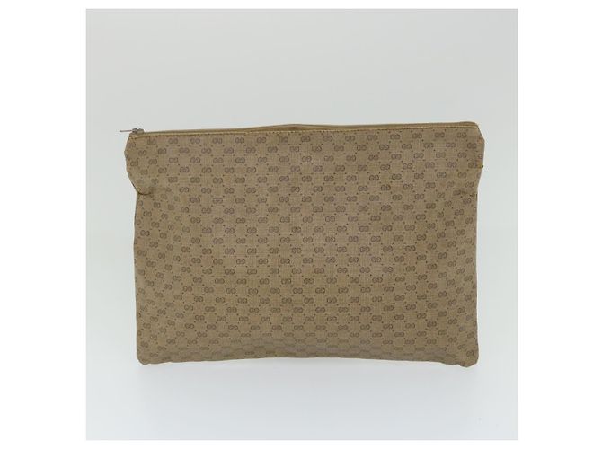 GUCCI GG PLUS Canvas Clutch Bag PVC Leder 2Set Beige Auth ti1279 - Ansicht 2