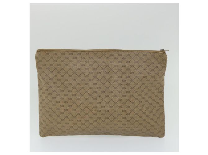 GUCCI GG PLUS Canvas Clutch Bag PVC Leder 2Set Beige Auth ti1279 - Ansicht 3