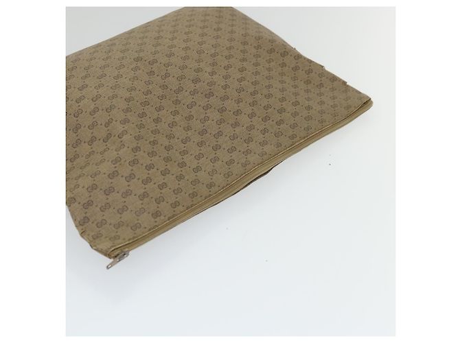 GUCCI GG PLUS Canvas Clutch Bag PVC Leder 2Set Beige Auth ti1279 - Ansicht 6