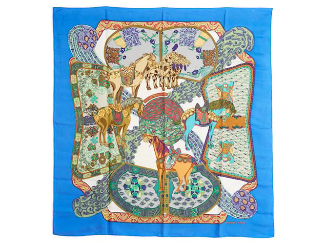 Hermès ARTE DELLE STEPPE 1991 Blu Multicolore - vista 2