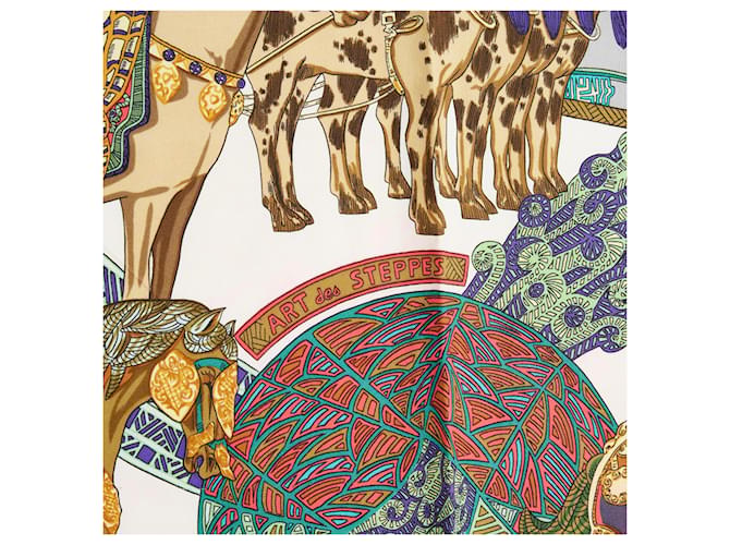 Hermès ARTE DELLE STEPPE 1991 Blu Multicolore - vista 3