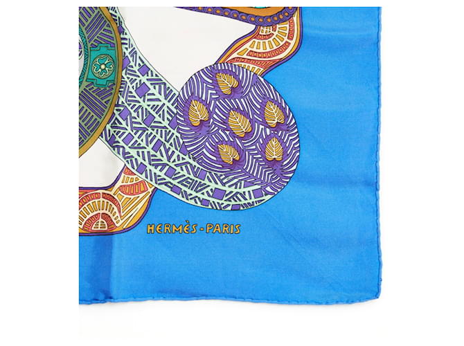 Hermès ARTE DELLE STEPPE 1991 Blu Multicolore - vista 4