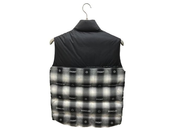 Giacca Moncler Daxy nera e bianca cotone nylon Nero Bianco - vista 2