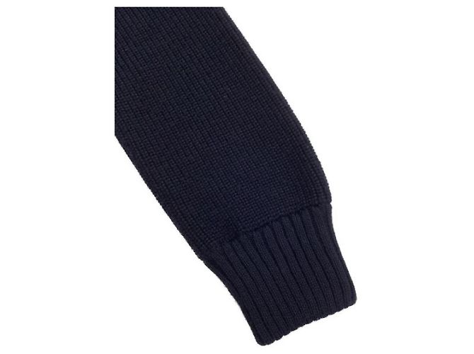 Moncler Strickjacke Navy Blau Wolle Nylon Marineblau - Ansicht 7