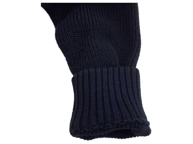 Moncler Strickjacke Navy Blau Wolle Nylon Marineblau - Ansicht 8