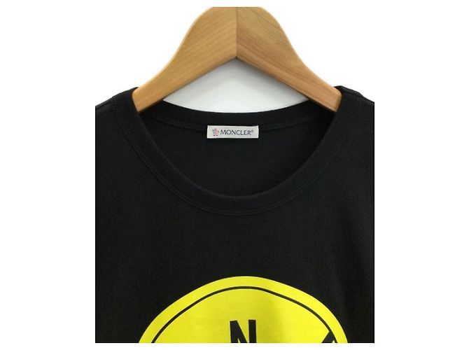 T-shirt grafica Moncler con logo nero e giallo cotone - vista 3