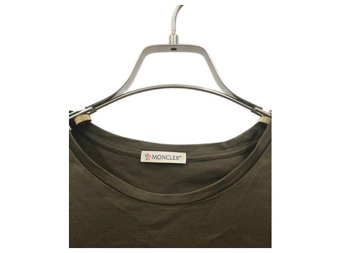 T-shirt Moncler in cotone verde oliva XS - vista 3