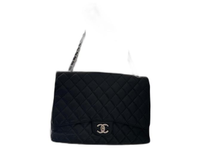Maxi Jumbo senza tempo di Chanel Nero Silver hardware - vista 12