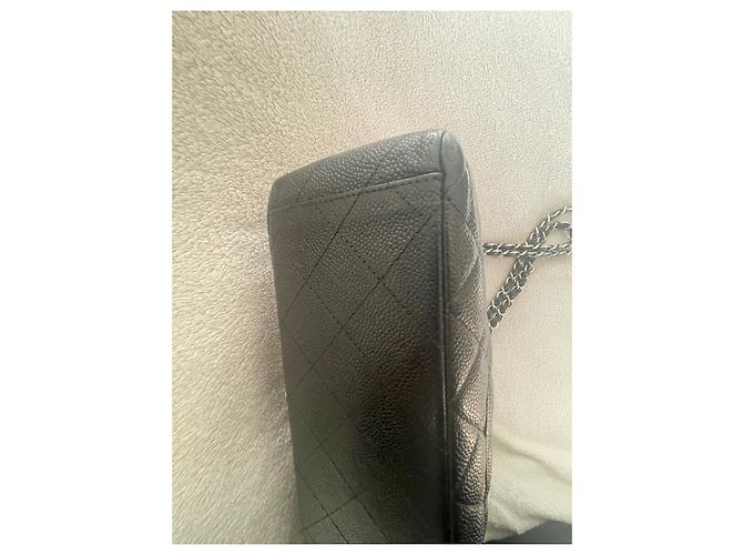 Maxi Jumbo senza tempo di Chanel Nero Silver hardware - vista 7