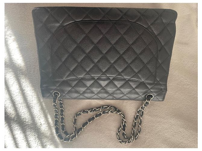 Maxi Jumbo senza tempo di Chanel Nero Silver hardware - vista 9