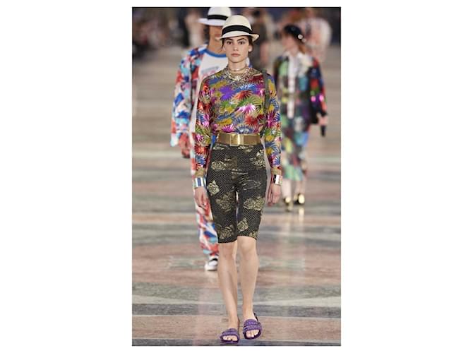 Chanel 17C Coco Cuba Cruise Runway Grüner Mehrfarbiger Pullover FR 42 Mehrfarben - Ansicht 2