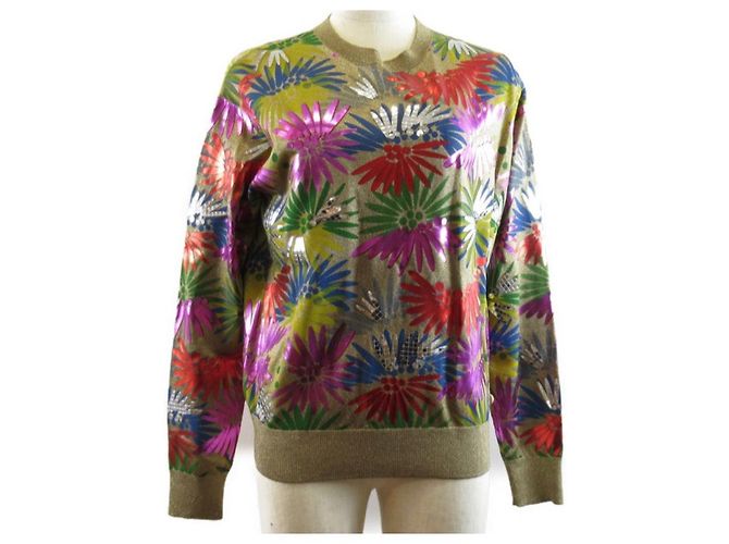 Chanel 17C Coco Cuba Cruise Runway Grüner Mehrfarbiger Pullover FR 42 Mehrfarben - Ansicht 5