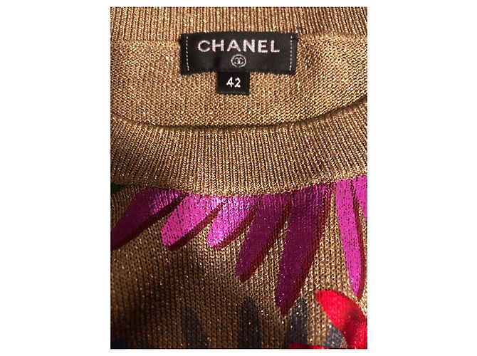 Chanel 17C Coco Cuba Cruise Runway Grüner Mehrfarbiger Pullover FR 42 Mehrfarben - Ansicht 8
