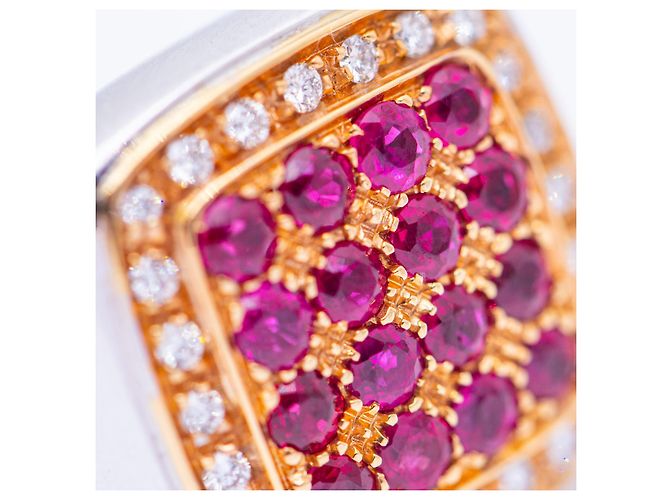 Autre Marque Anello in Oro con Diamanti e Rubini Bianco Rosso D'oro - vista 4