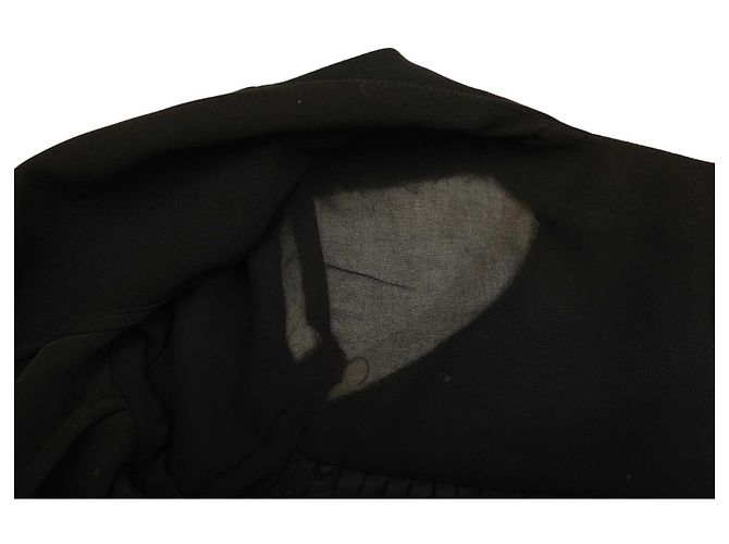 Pinko Women's Black Collarless Jacket Pleated Back Single Button Blazer 40 fr - view 6