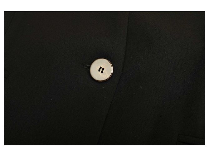 Pinko Women's Black Collarless Jacket Pleated Back Single Button Blazer 40 fr - view 8