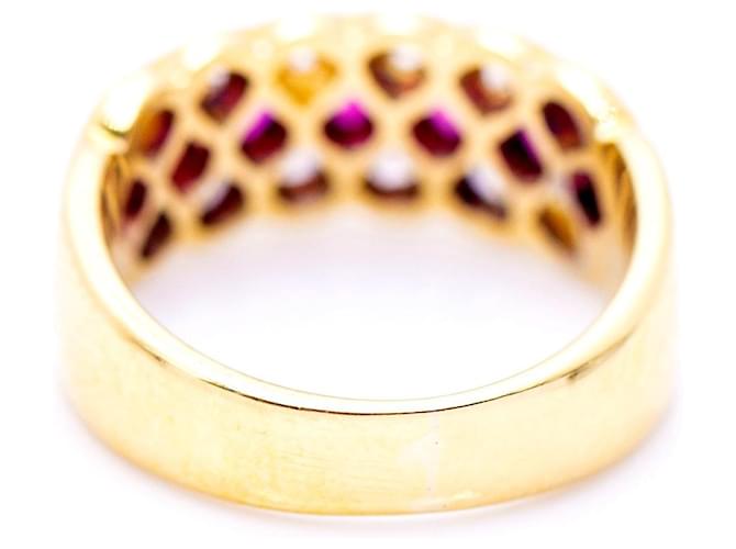 Autre Marque Anello con rubini e diamanti Bianco Rosso D'oro - vista 3