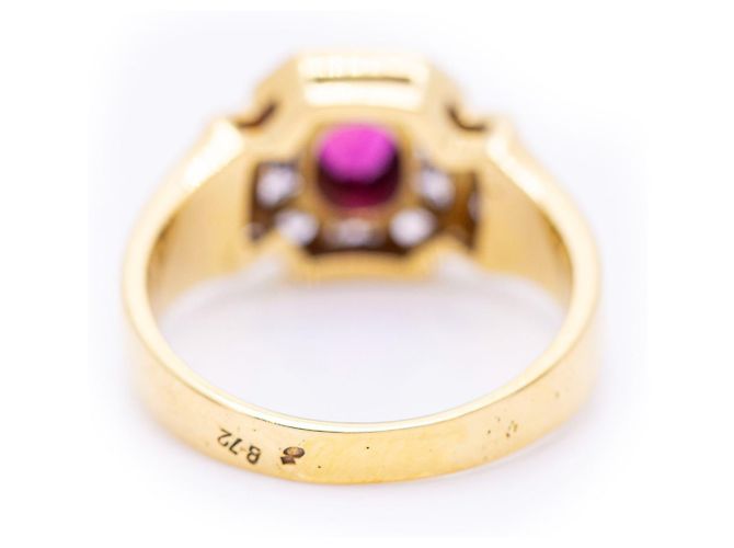 Autre Marque Anello con Diamanti e Rubino Rosso D'oro - vista 3