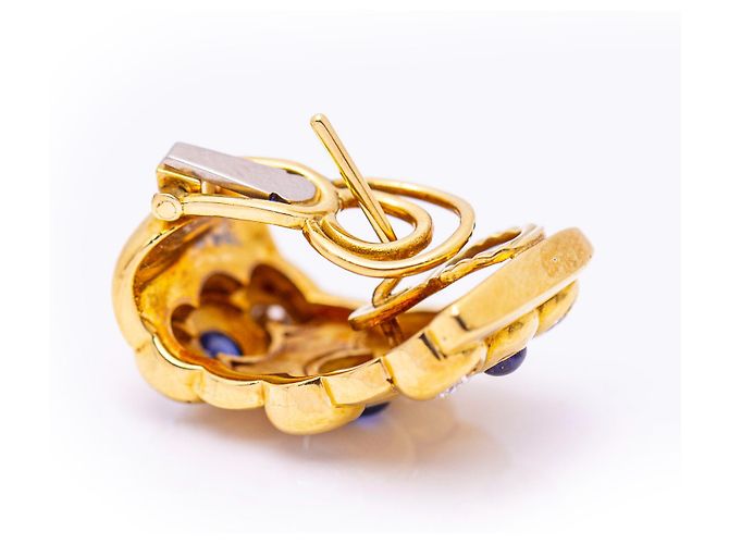 Autre Marque Orecchini d'oro, zaffiro e diamanti Blu - vista 2