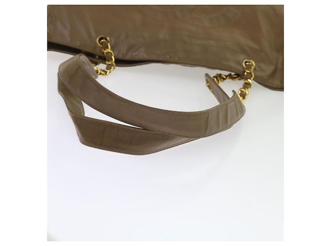 CHANEL Borsa a tracolla con catena Pelle verniciata Marrone CC Auth bs9580 - vista 8