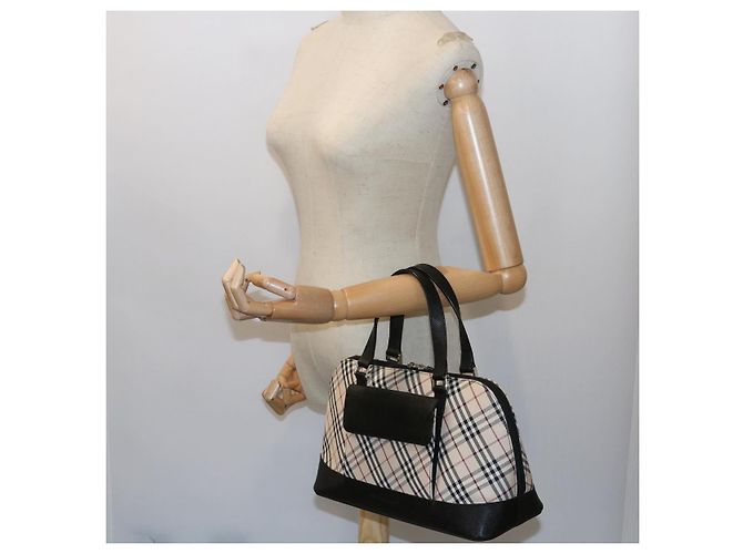 BURBERRY Borsa a mano Nova Check Nylon Tela Beige Auth ep2098 - vista 22