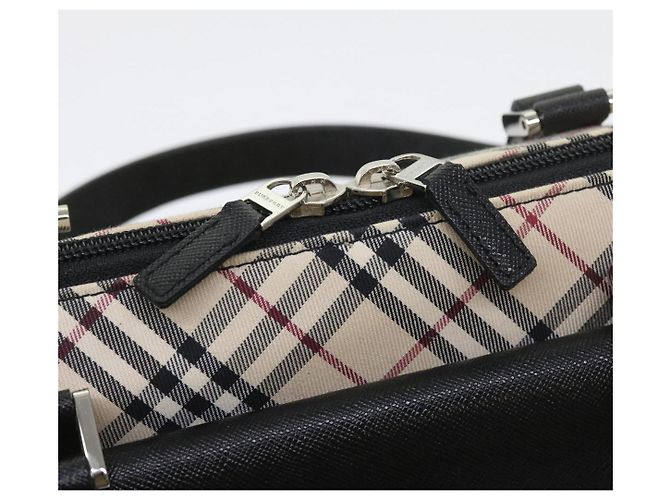 BURBERRY Borsa a mano Nova Check Nylon Tela Beige Auth ep2098 - vista 9