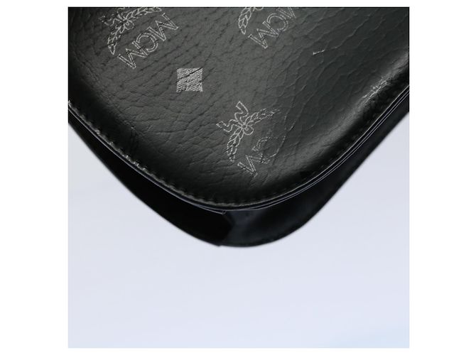 MCM Vicetos Logogram Bolsa de Ombro PVC Couro Preto Auth am5162 - vista 16