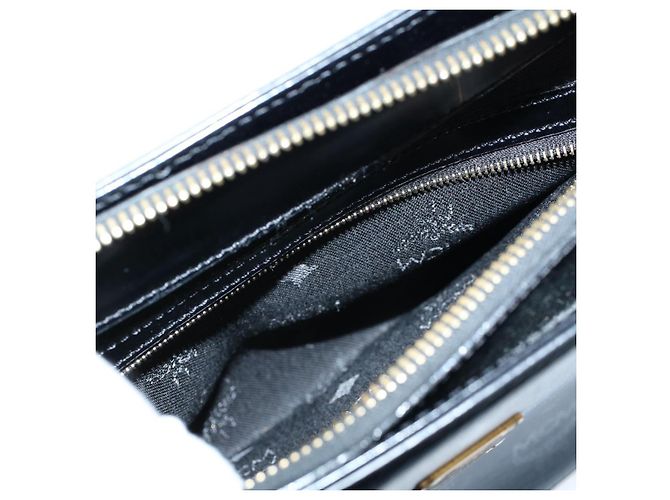 MCM Vicetos Logogram Bolsa de Ombro PVC Couro Preto Auth am5162 - vista 20