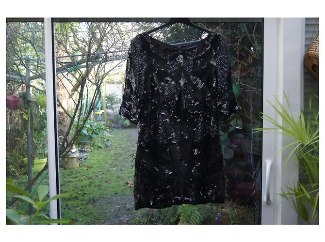 French Connection Paillettenkleid Schwarz - Ansicht 3