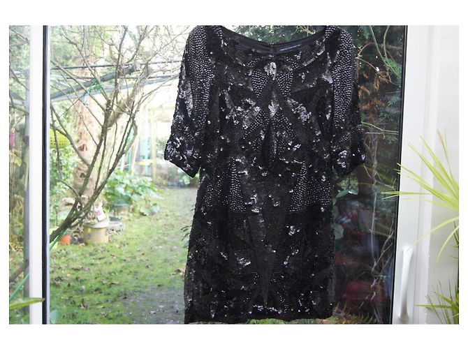 French Connection Paillettenkleid Schwarz - Ansicht 4
